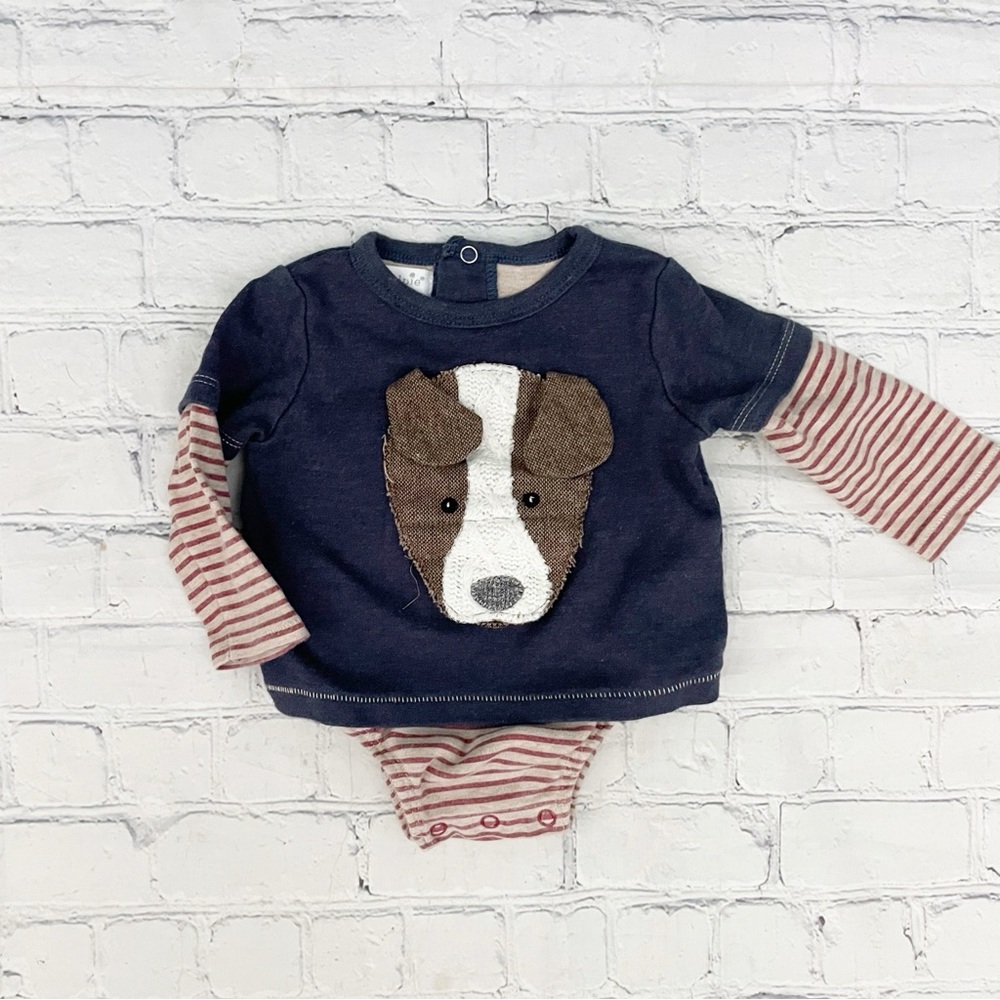 Baby Mud Pie Navy Onsie with Dog